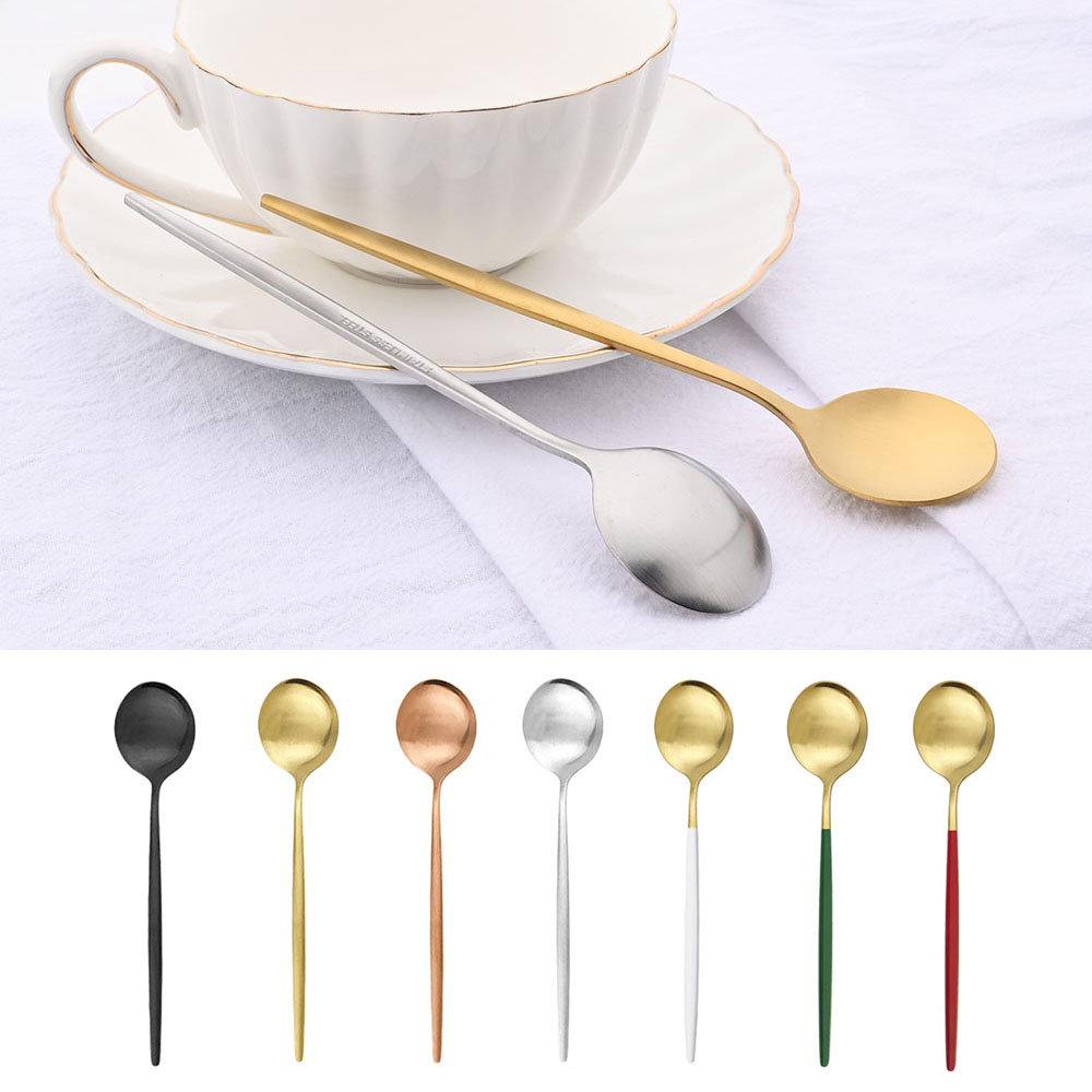 Coffee Tea And Sugar Set - 6 pçs pequeno matte colher chá